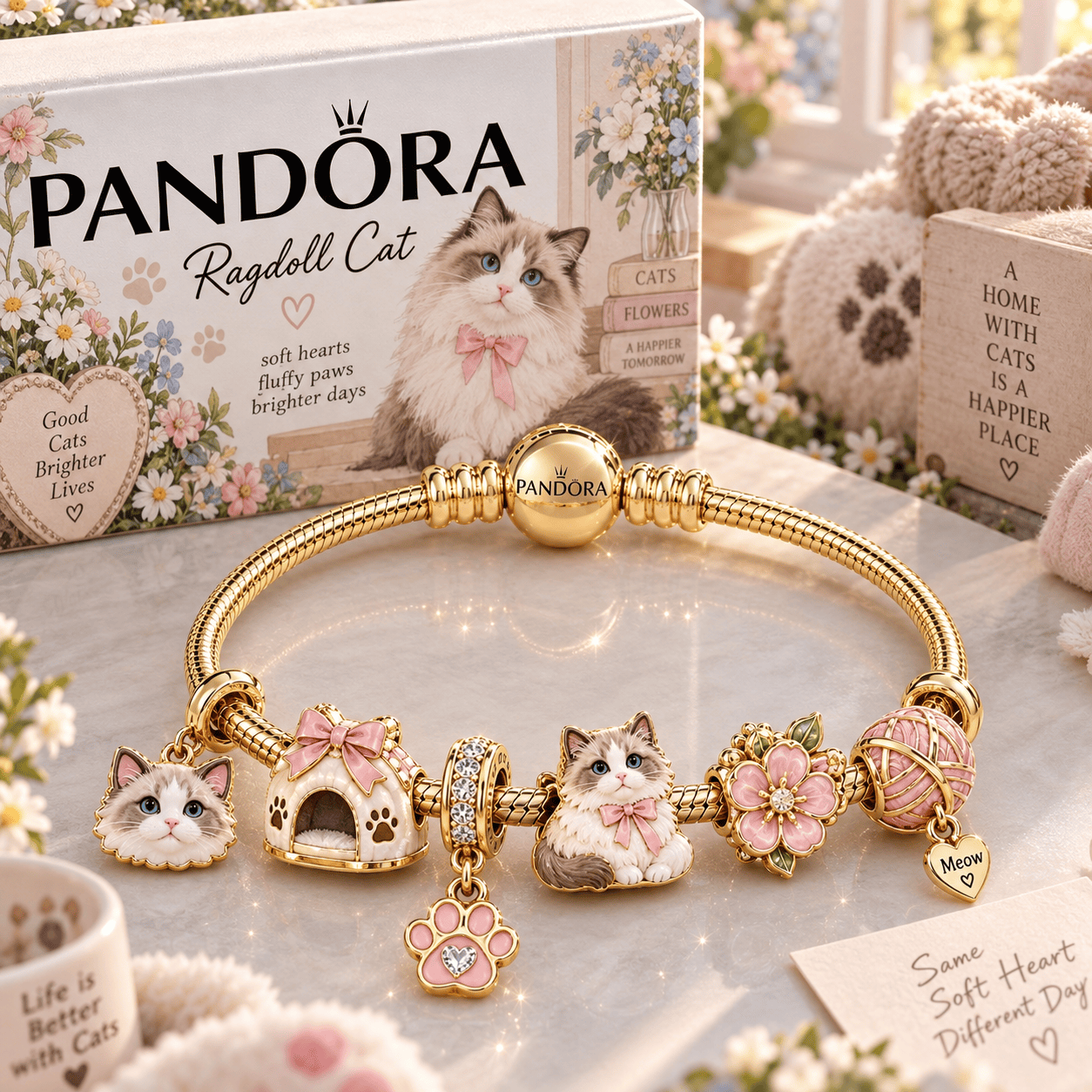 RDL Gold Charm Bracelet Set PTT