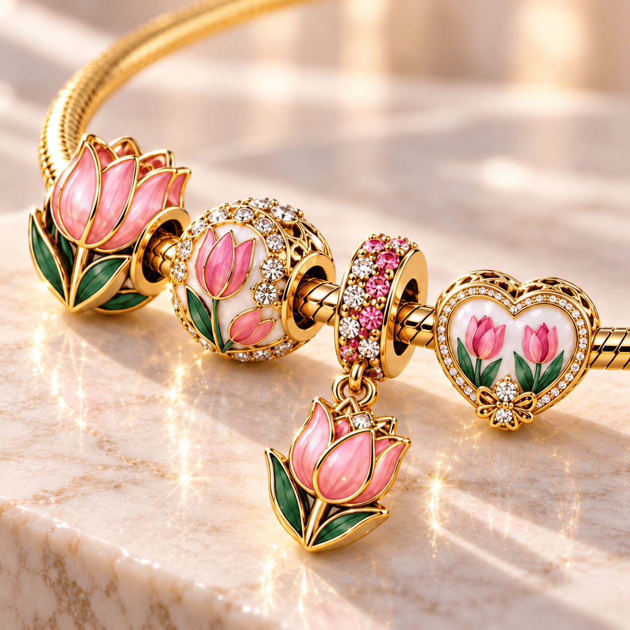 TUL Gold Charm Bracelet Set PTT