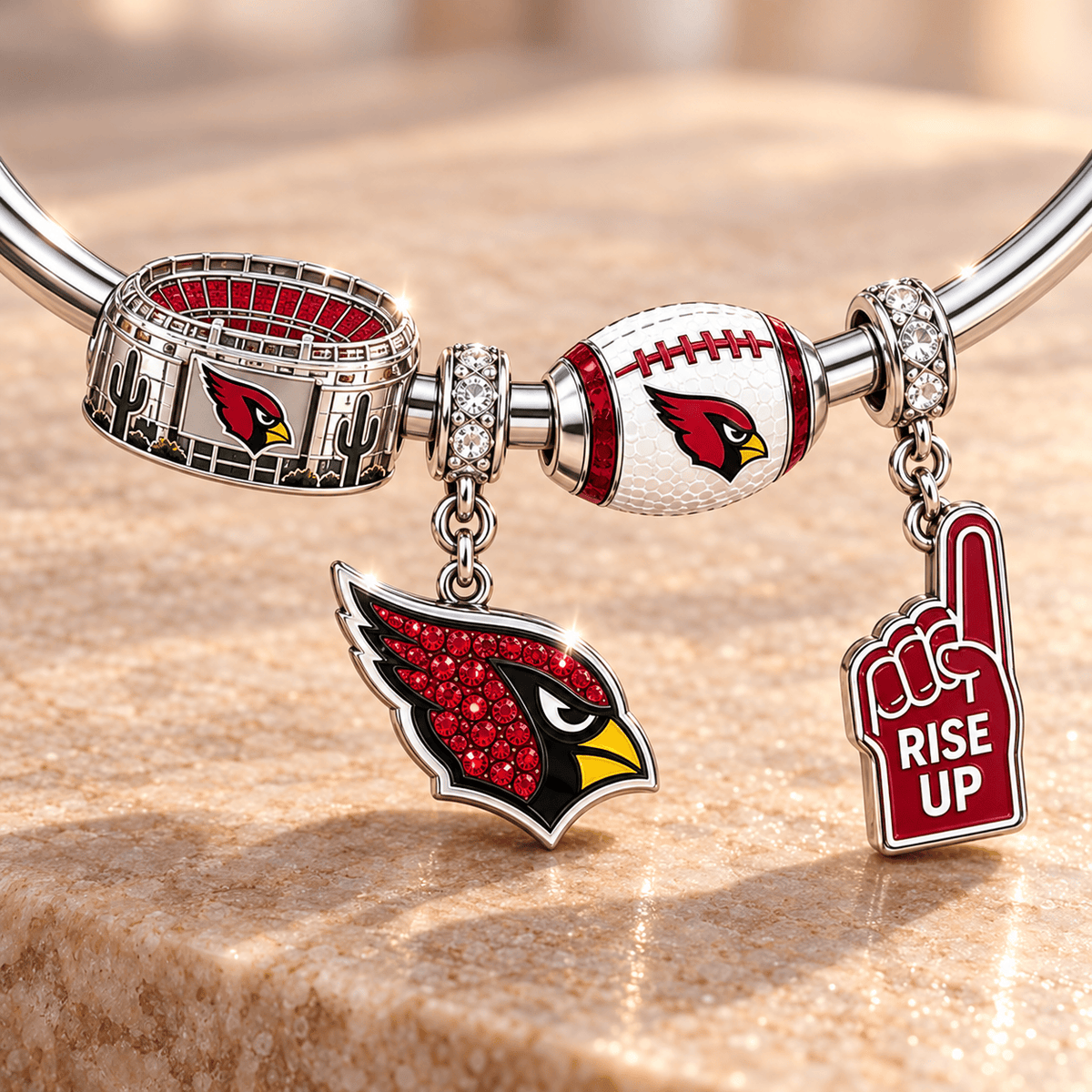 ARCD Silver Charm Bracelet Set TMH
