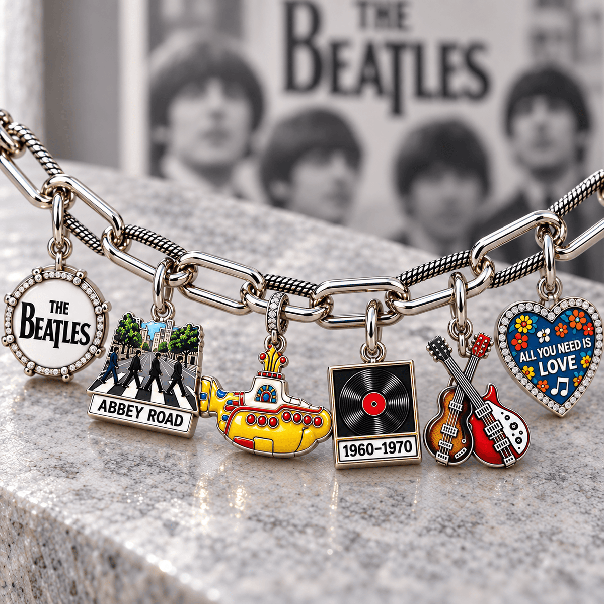 TBE Silver Charm Bracelet Set NTVA