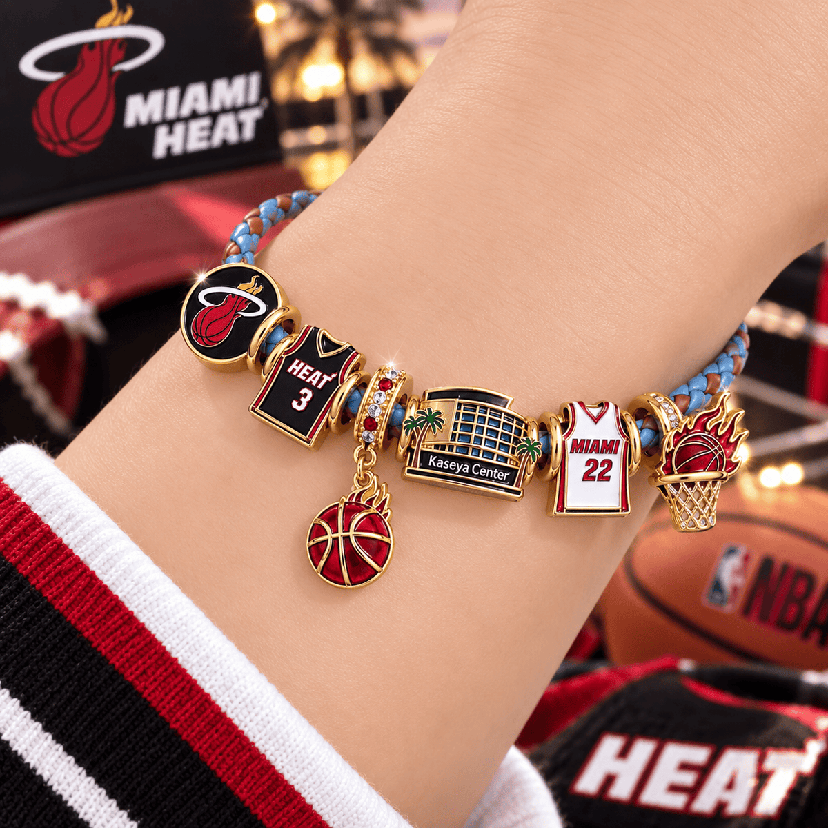 MMH Braided Leather Charm Bracelet Set VTH
