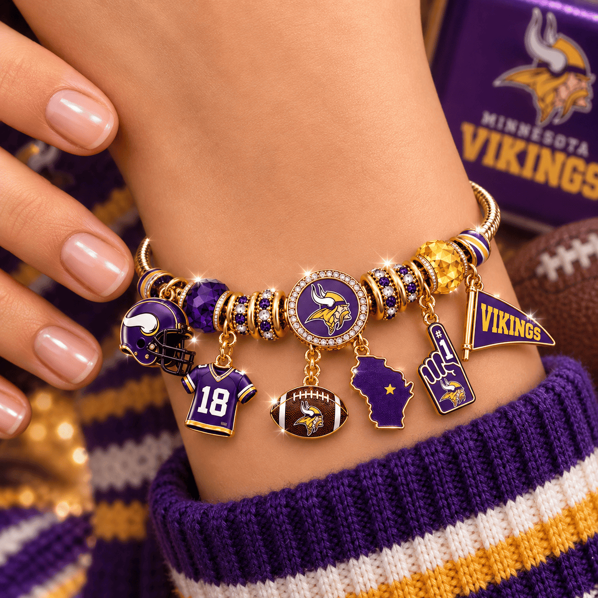 MNV Gold Charm Bracelet Set PNPA