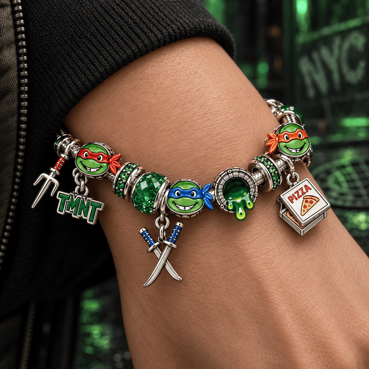 NJT Silver Charm Bracelet Set TTTT