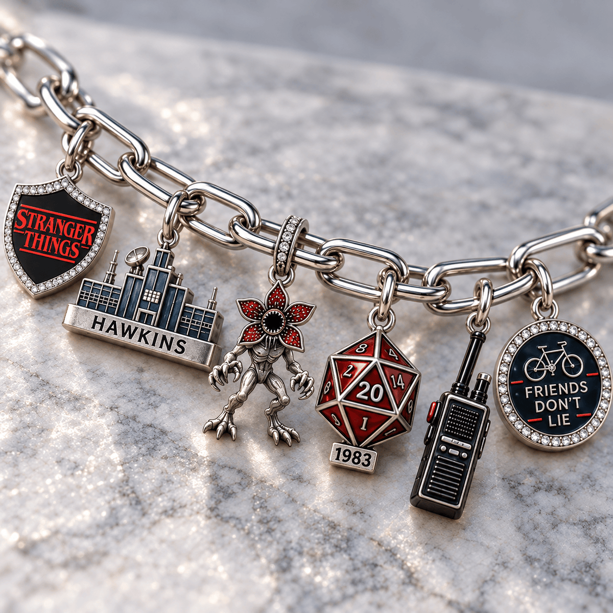 STGT Silver Charm Bracelet Set NTVA