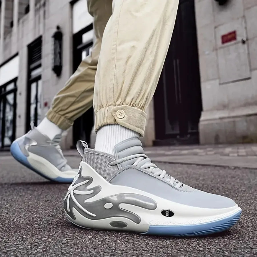 Casual Sports Shoes for Men Training Basketball Practical Use Classic Solid Color Versatile Non-slip Shock-absorbing Functional